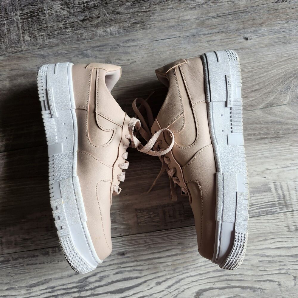 (9) Nike Air Force 1 Low PixelParticle Beige (Women's) - Picture 4 of 7